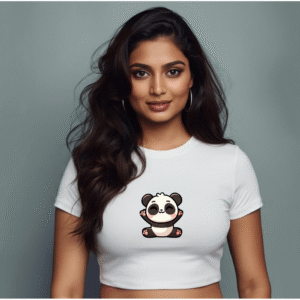 White Ladies Crop Top – Unleash Your Style - Panda Design
