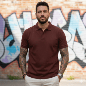 Premium Polo Unisex T-Shirt (240 GSM | AIRTEX) - Maroon