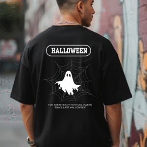 Spooky Season – Unisex Oversized Black T-Shirt