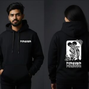 Unisex Couple Hoodie – Forever Skeleton Design theme 💀❤️
