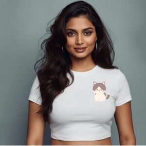 White Ladies Crop Top – Unleash Your Style - Kitten