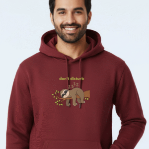 💤 Unisex Sloth Sleeping Maroon Hoodie
